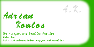 adrian komlos business card
